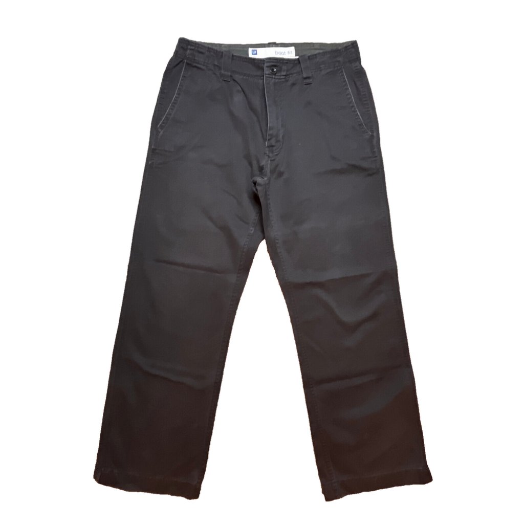 Vtg Gap Mens Boot Fit Pants Sz 34 X 32 Dark Brown Y2k Flap Pockets Retro Career